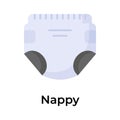 Baby diaper, premium icon of baby nappy in modern style