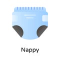 Baby diaper, premium icon of baby nappy in modern style