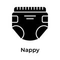 Baby diaper, premium icon of baby nappy in modern style