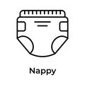 Baby diaper, premium icon of baby nappy in modern style