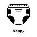 Baby diaper, premium icon of baby nappy in modern style