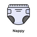 Baby diaper, premium icon of baby nappy in modern style