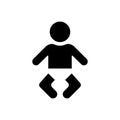 Baby in Diaper Silhouette Icon. Sign of Toilet Room with Station for Changing Nappy. Childcare WC Symbol. Nursery Room