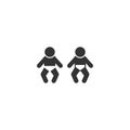 Baby with diaper simple vector icon set. Royalty Free Stock Photo