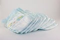 Baby diapers on a white background, diaper