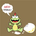 Happy baby dinosaur cartoon