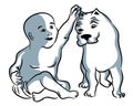 Baby and dog