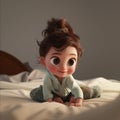 Baby Doll Laying on Top of a Bed Royalty Free Stock Photo
