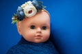 Baby doll toy photodraphed in a newborn style