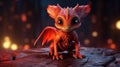 baby dragon, fantasy, dragon, fairytale, reptile, cute, mythical, creature. generative ai