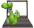 Baby dragon green on laptop