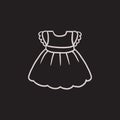 Baby dress sketch icon.