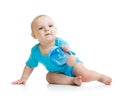 Baby drinking from bottle Royalty Free Stock Photo