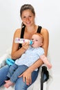 Baby drinking a bottle Royalty Free Stock Photo