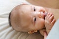 Baby drinking breastmilk Royalty Free Stock Photo