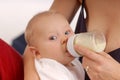 Baby drinking a milk Royalty Free Stock Photo
