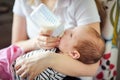 Baby drinking milk from bottle Royalty Free Stock Photo