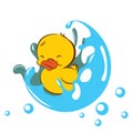 Baby duck in splashed bubble