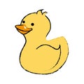 Baby ducky toy isolated icon Royalty Free Stock Photo