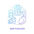 Baby due date blue gradient icon Royalty Free Stock Photo