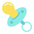 Baby dummy flat icon, baby pacifier and nipple