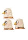 baby eagle heads waterolor style illustration