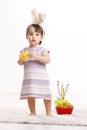 Baby in easter bunny costume Royalty Free Stock Photo