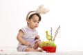 Baby in easter bunny costume Royalty Free Stock Photo