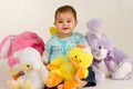 Baby with Easter Stuffed Animals