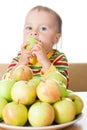 Baby eating apple Royalty Free Stock Photo