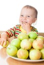 Baby eating apple Royalty Free Stock Photo