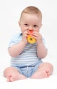 Baby eating apple Royalty Free Stock Photo