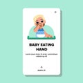 baby eating hand vector