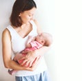 Mother breastfeeding newborn baby child Royalty Free Stock Photo