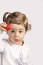 Baby eating strawberry Royalty Free Stock Photo