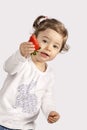 Baby eating strawberry Royalty Free Stock Photo