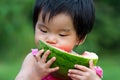 Baby eating watermelon Royalty Free Stock Photo