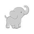 Baby elephant. children`s cartoon character for books, and theme design