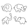 Baby elephant icon vector set. circus illustration sign collection. Love symbol. Royalty Free Stock Photo