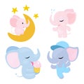 Baby elephant set with sweet heart boys and girls.