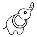Baby elephant vector illustration. Cute illustration for kids. Cartoon Animal Royalty Free Stock Photo