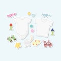 Baby Equipment Tools Sticker Collection Set