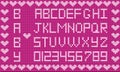 Baby fabric script for girl. Cute knitted abc alphabet