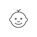 Baby face line icon, outline vector sign Royalty Free Stock Photo