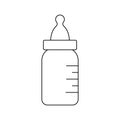 Baby feeder bottle icon isolated on white background. Plastic container for milk or formula infant feeding. Simple Royalty Free Stock Photo