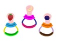 Baby feeder nibblers with fruits isolated illustration