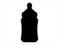 Baby feeding bottle silhouette vector art white background Royalty Free Stock Photo