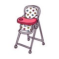 Baby feeding chair, bright vector children illustration