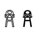 Baby feeding chair line and glyph icon. Baby high chair vector illustration isolated on white. Stool outline style Royalty Free Stock Photo