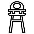 Baby feeding chair line icon. Baby high chair vector illustration isolated on white. Stool outline style design Royalty Free Stock Photo